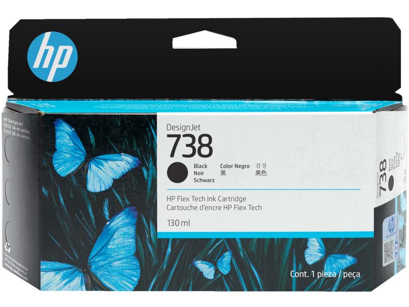 Cartucho HP 738 Tinta Preto Fosco 130 Ml 498N4A Para Plotter HP