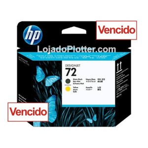 Cabeçote de Impressão HP 72 -  Amarelo e Preto Fosco - C9384A - Vencido