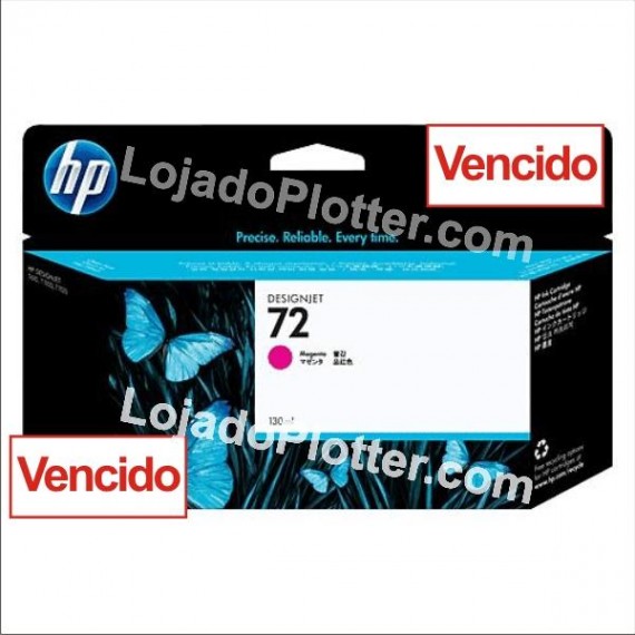 Cartucho HP 72 - Tinta Magenta 130 ml - C9372A - Vencido