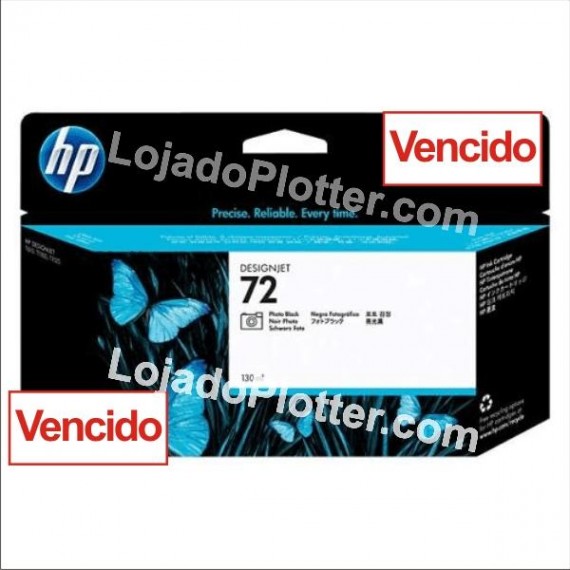 Cartucho HP 72 - Tinta Preto Fotográfico 130 ml - C9370A Vencido