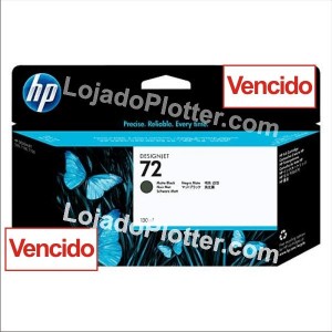 Cartucho HP 72 Tinta cor Preto Fosco (Matte Black) 130 ml - C9403A Vencido