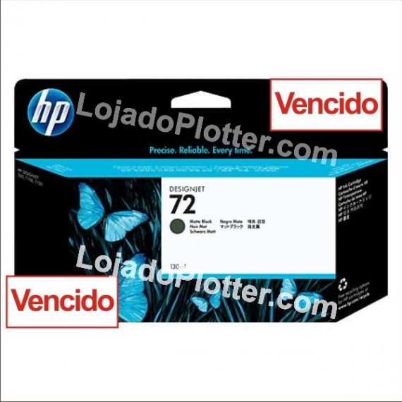 Cartucho HP 72 Tinta cor Preto Fosco (Matte Black) 130 ml - C9403A Vencido