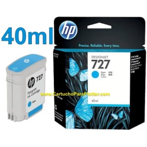 Cartucho HP 727 - Tinta Ciano 40 ml - B3P13A para Plotter HP Designjet T920, T930, T1500, T1530, T2500 e T2530