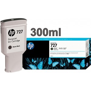 Cartucho HP 727 - Tinta Preto Fosco (MK) 300 ml - C1Q12A para Plotter HP Designjet T920, T930, T1500, T1530, T2500 e T2530