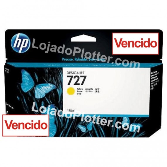 Cartucho HP 727 - Tinta Amarela 130 ml - B3P21A Vencido