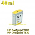 Cartucho de Tinta HP 728 - Tinta Amarelo  (Y) 40ml - F9J61A para Plotter HP T730 e T830 sem caixa