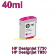 Cartucho de Tinta HP 728 - Tinta Magenta  (M) 40ml - F9J62A para Plotter HP T730 e T830 sem caixa