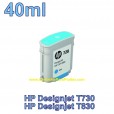 Cartucho de Tinta HP 728 - Tinta Ciano  (M) 40ml - F9J63A para Plotter HP T730 e T830 sem caixa