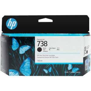 Cartucho HP 738 - Tinta Preto Fosco 130 ml - 498N4A para Plotter HP Designjet T850, T950