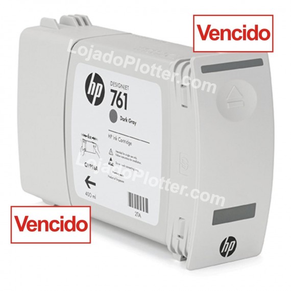 Cartucho HP 761 Cinza Escuro 400 ml - CM996A Vencido