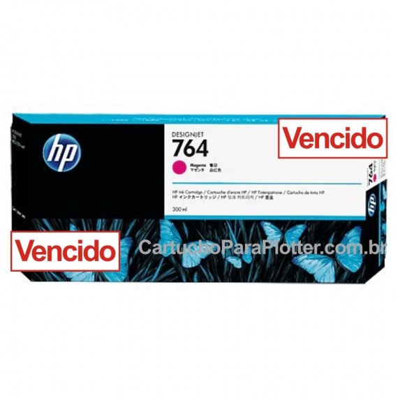 Cartucho de Tinta HP 764 Magenta 300 ml C1Q14A Vencido