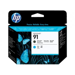 Cabeçote de Impressão HP 91 - Preto Fosco e Ciano - C9460A