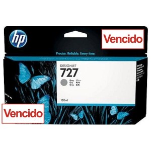 Cartucho HP 727 - Tinta Cinza 130 ml - B3P24A para Plotter HP Designjet T920, T930, T1500, T1530, T2500 e T2530 - Vencido