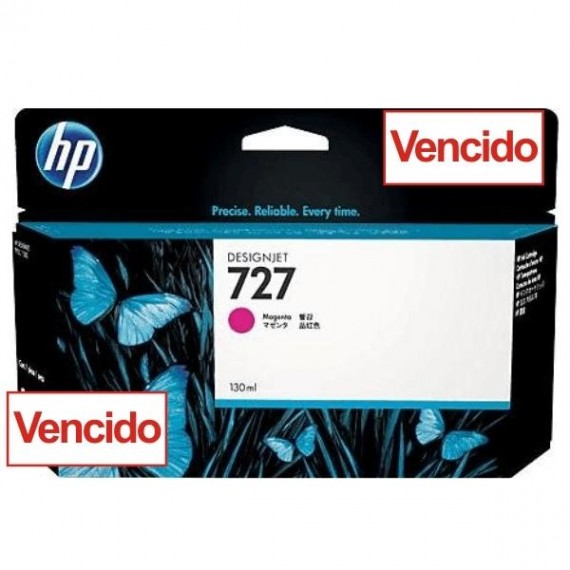 Cartucho HP 727 - Tinta Magenta 130 ml - B3P20A  - Vencido